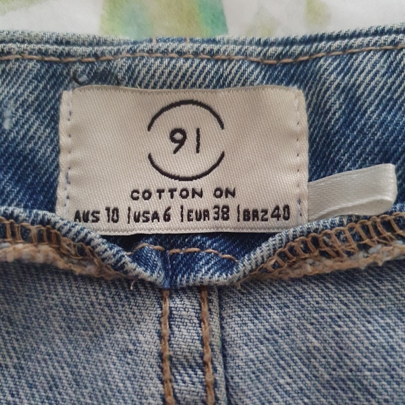 Cotton On size 10 denim button A-line skirt - Picture 4 of 5